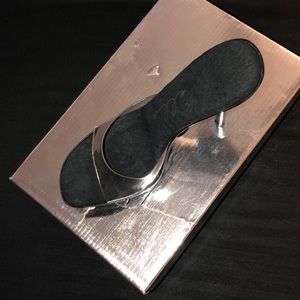 Black/clear 5” inch stiletto heel, size 6.